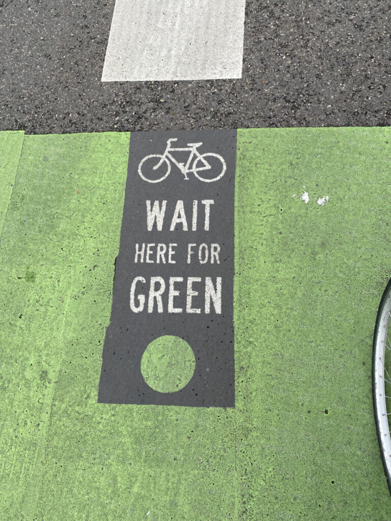 green colored bike box